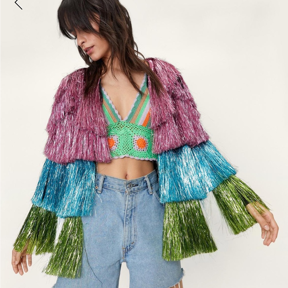Nasty Gal Tiered Fringe Jacket